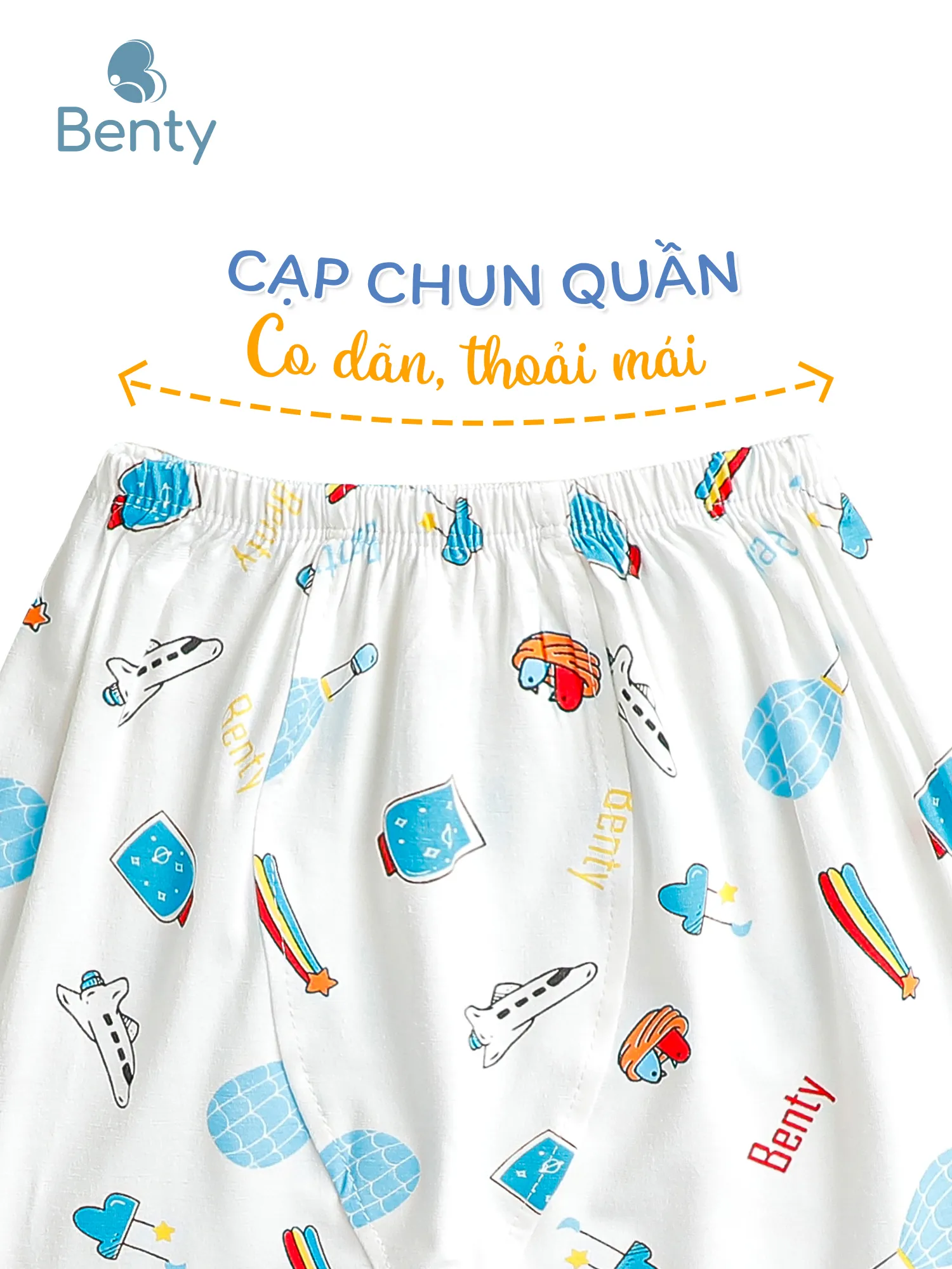 Dài tay cài vai full họa tiết BENTY đồ bộ trẻ em đi chơi