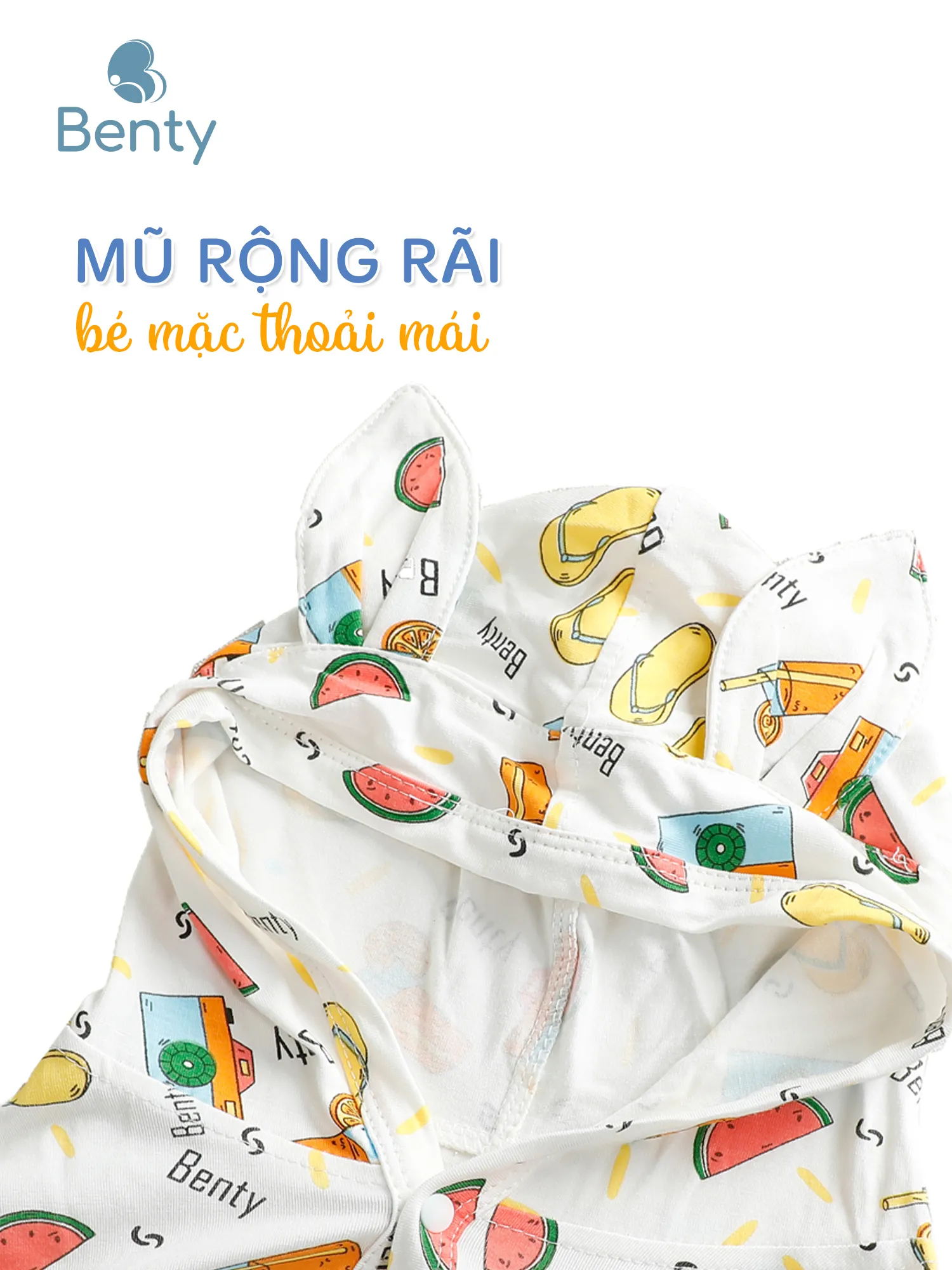 Áo choàng BENTY họa tiết chống nắng đáng yêu cho bé