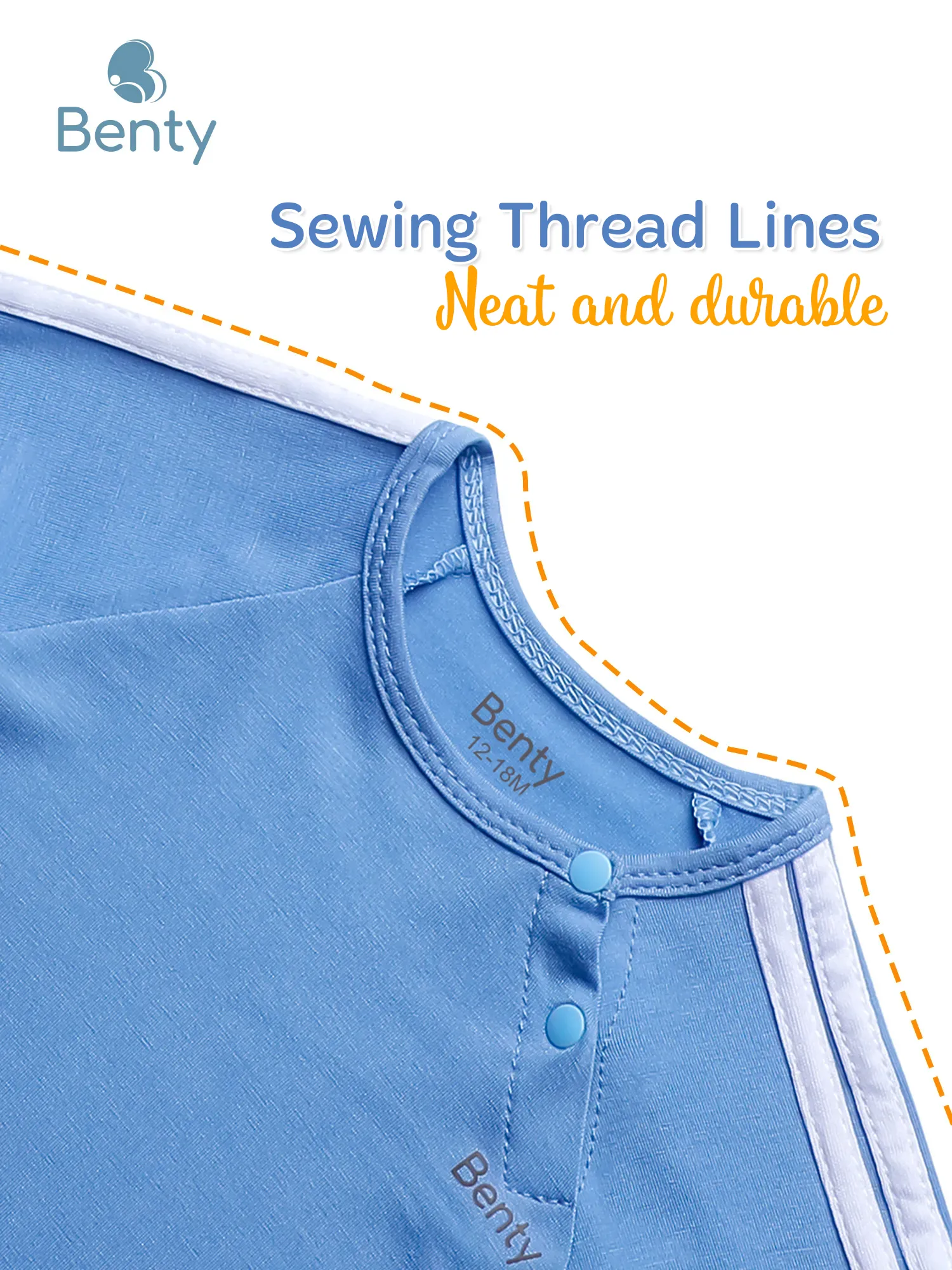 BENTY Plain Sporty Baby Long-Sleeve Cross-Snap Set