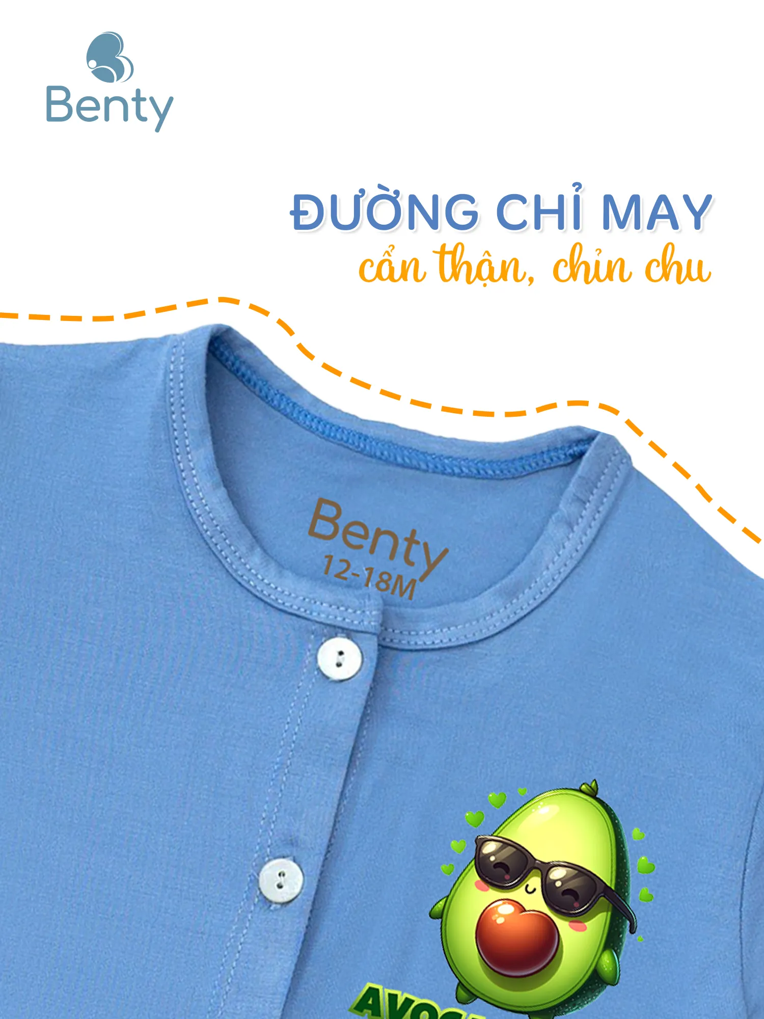 Bộ cộc tay cài thẳng in BT116 BENTY, nút cài thẳng tiện lợi