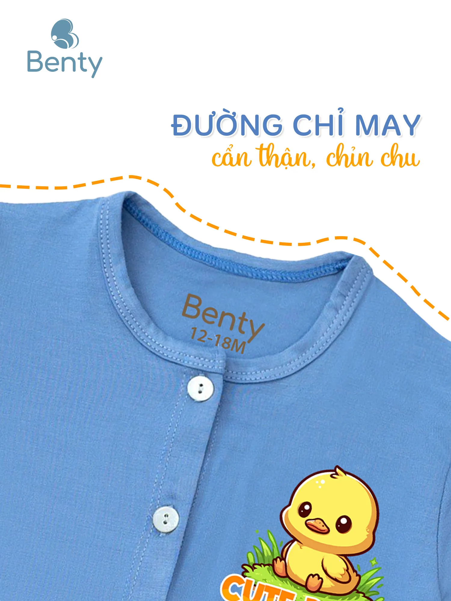 Bộ cộc tay cài thẳng in vịt BT109 BENTY,đồ bộ bé mặc nhà