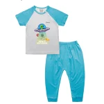 BENTY BT090 short sleeve top and long pants set cross button