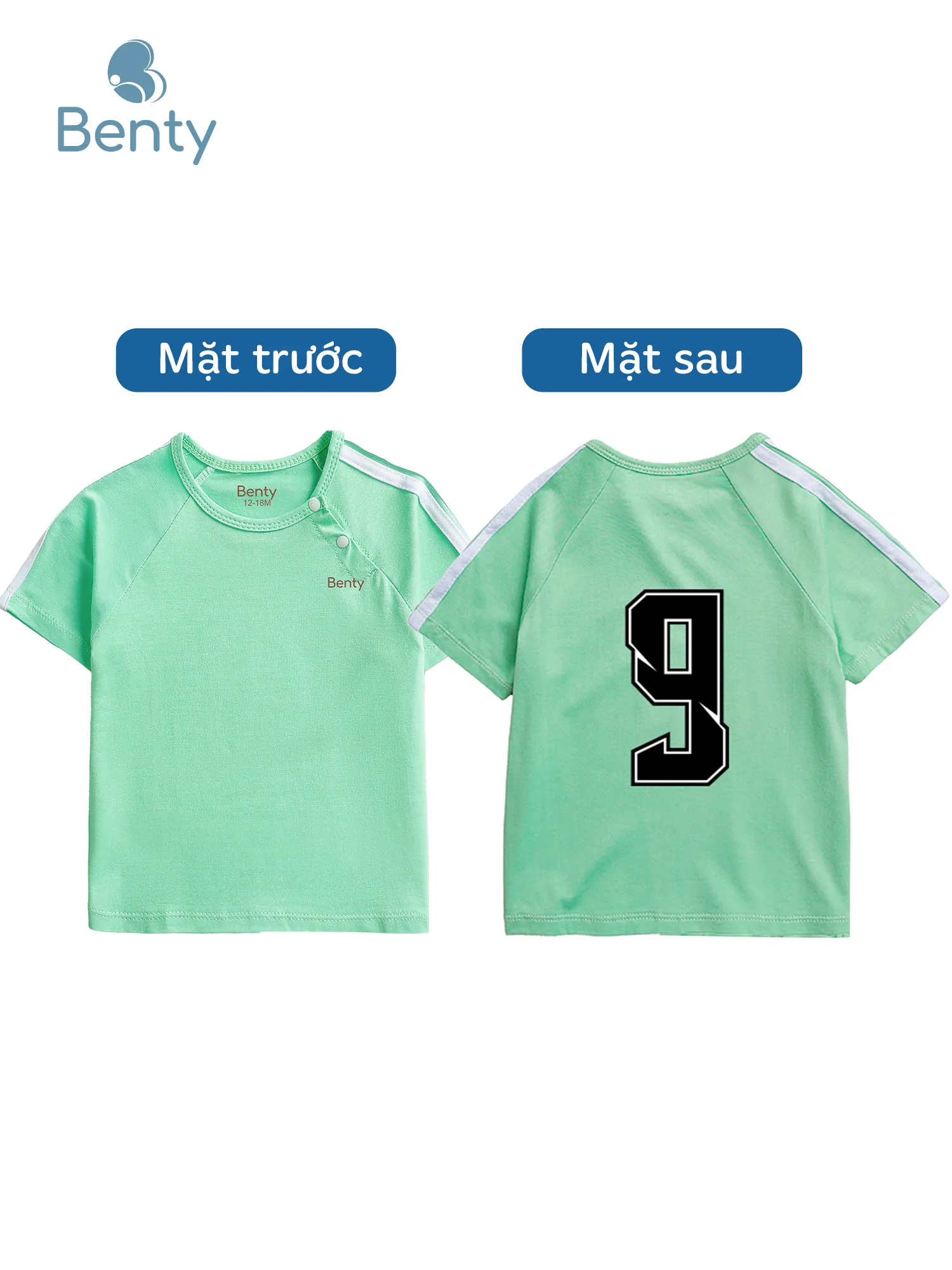 Bộ cộc cài chéo thể thao in số 9 BENTY màu đen, chất mềm mịn