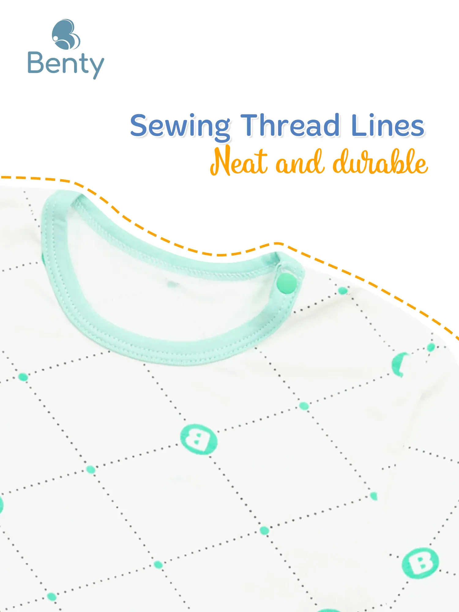 BENTY long set with shoulder buttons and checkered pattern