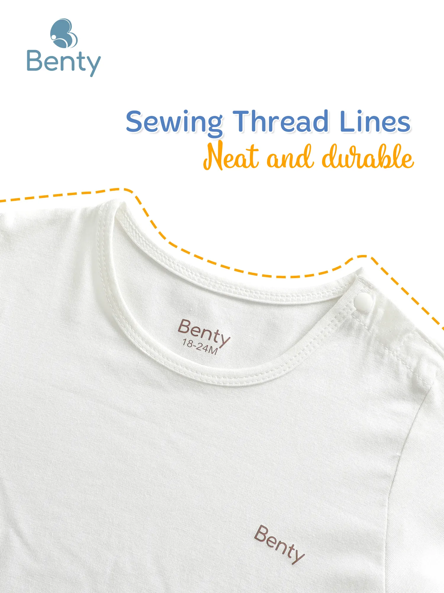 BENTY long plain outfit with shoulder buttons for kids