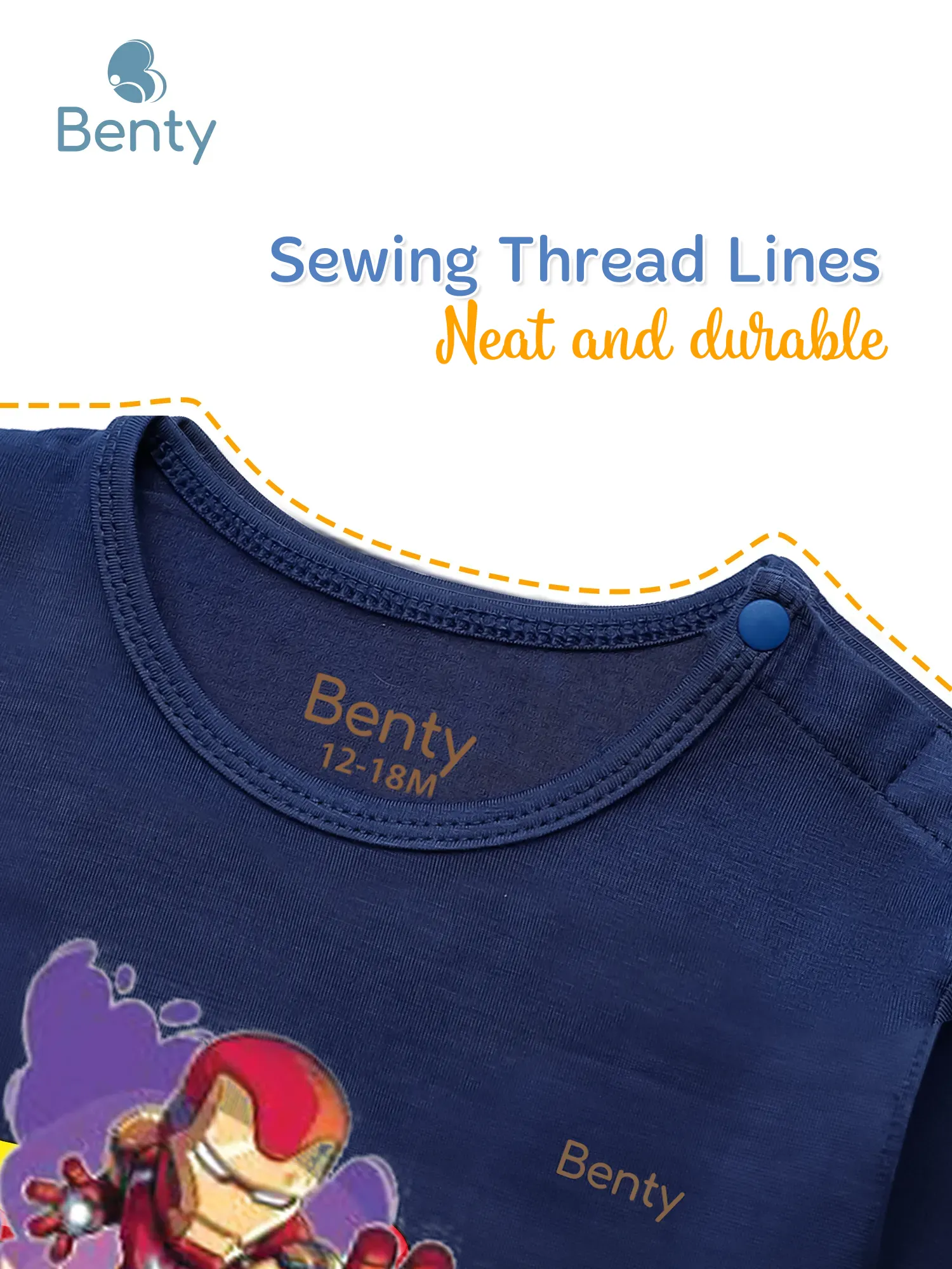 BENTY BT050 Soft Long-Sleeve Shoulder-Snap Set Kid