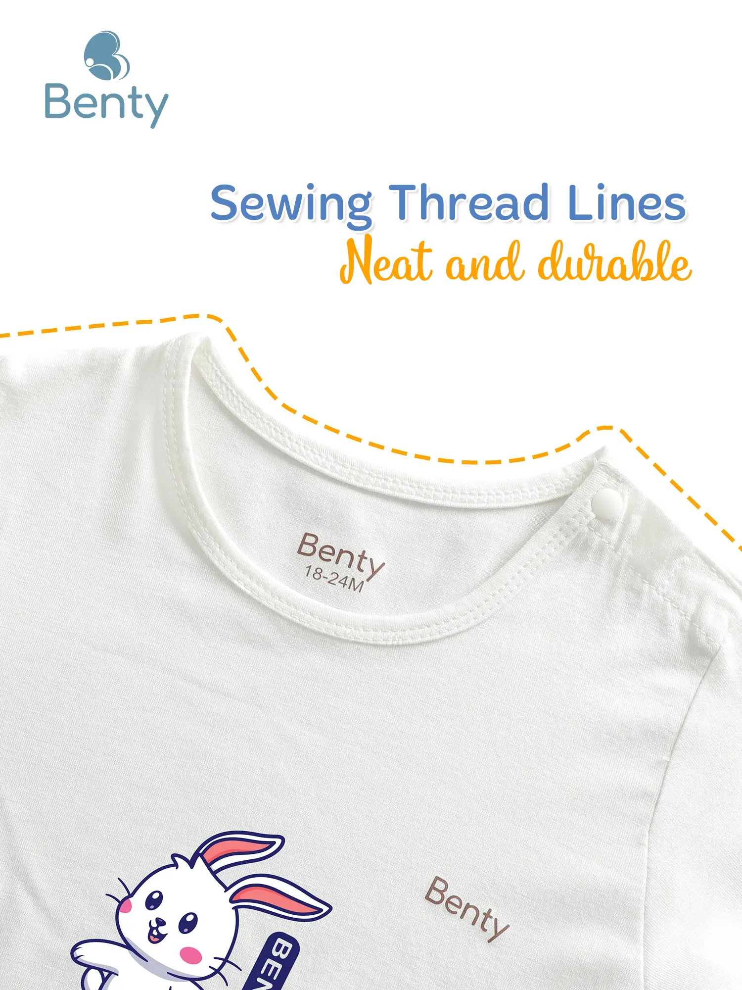 BENTY BT013 Premium Baby Long-Sleeve Shoulder-Snap Set