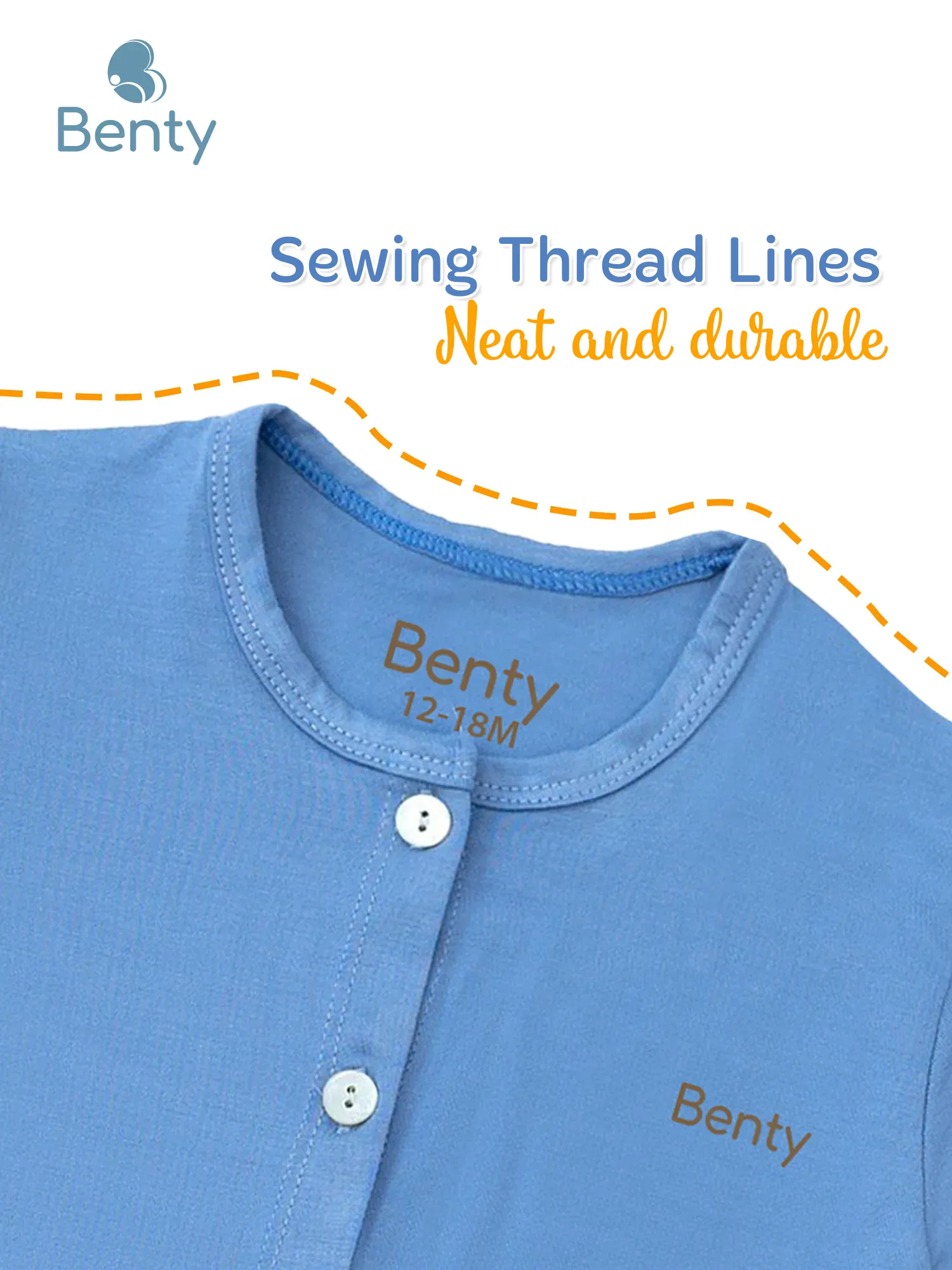 BENTY plain short sleeve straight button set soft