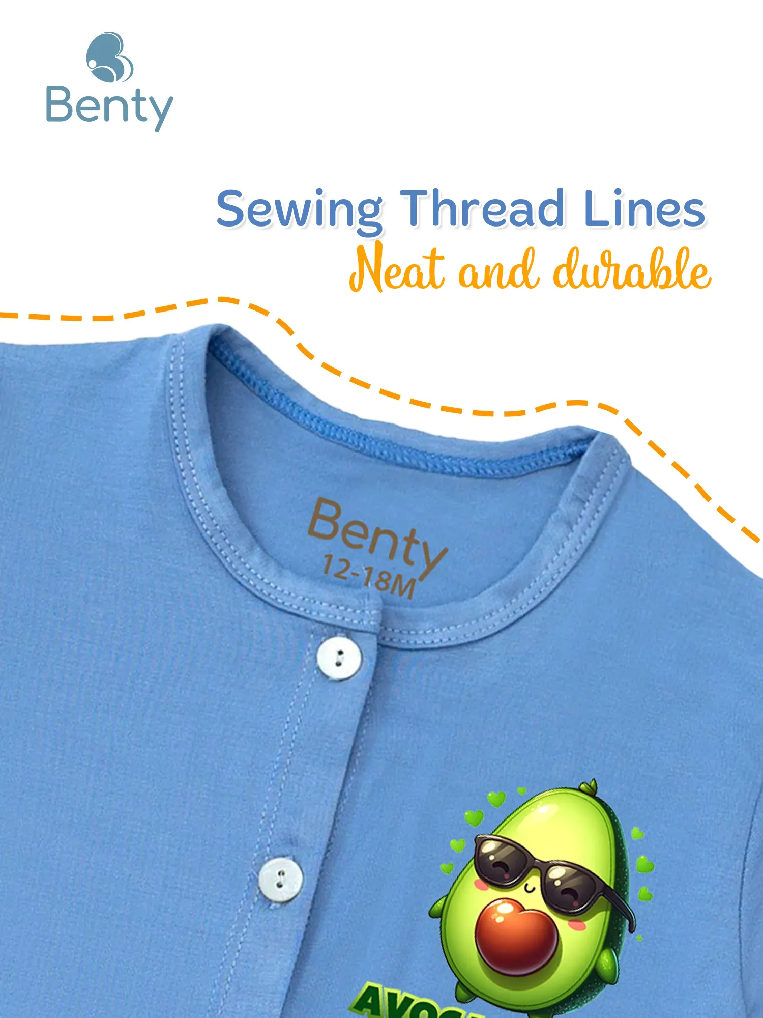 BENTY short sleeve straight button printed set BT116 convenient