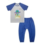 BENTY BT090 short sleeve top and long pants set cross button