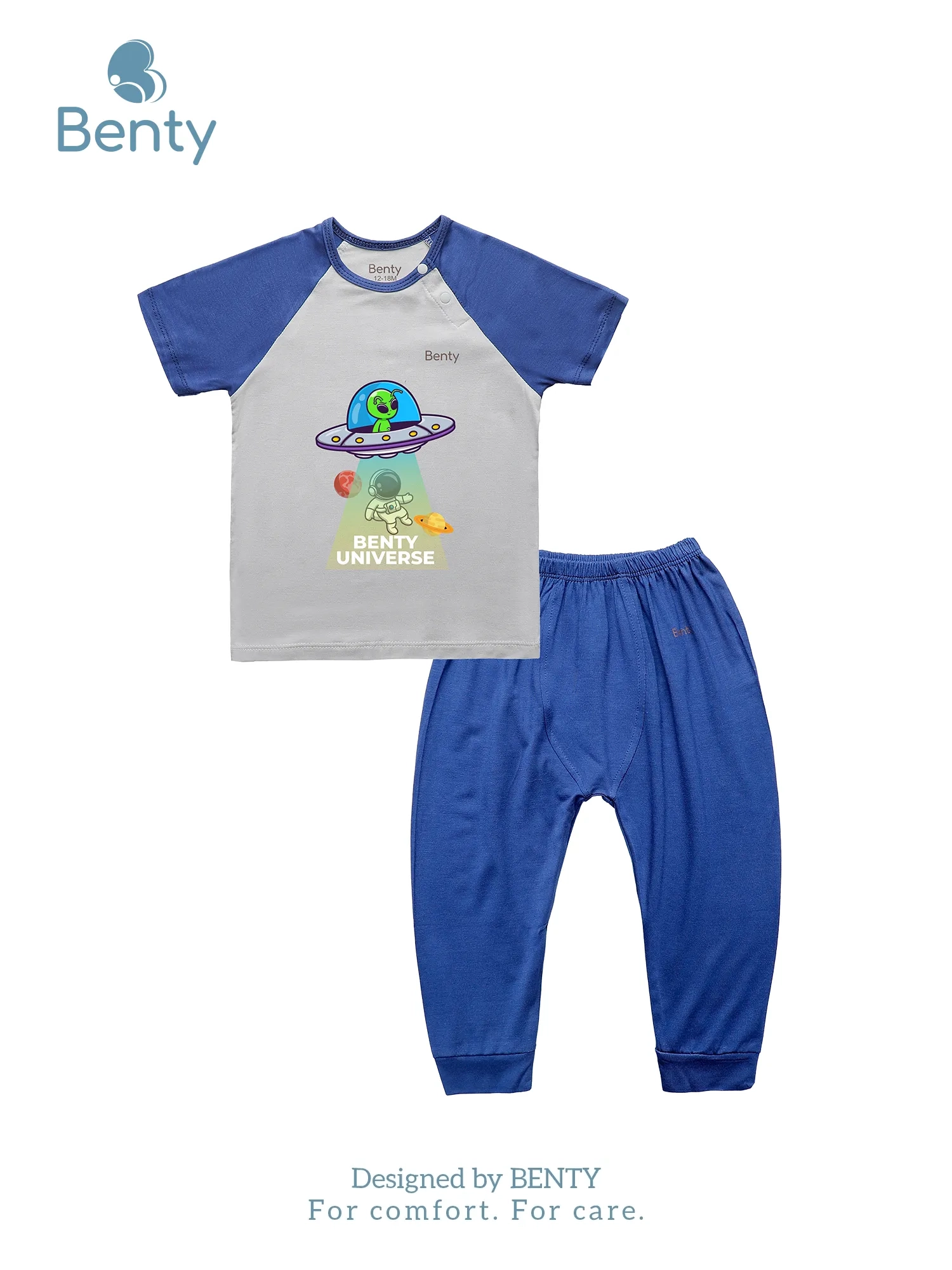 BENTY BT090 short sleeve top and long pants set cross button