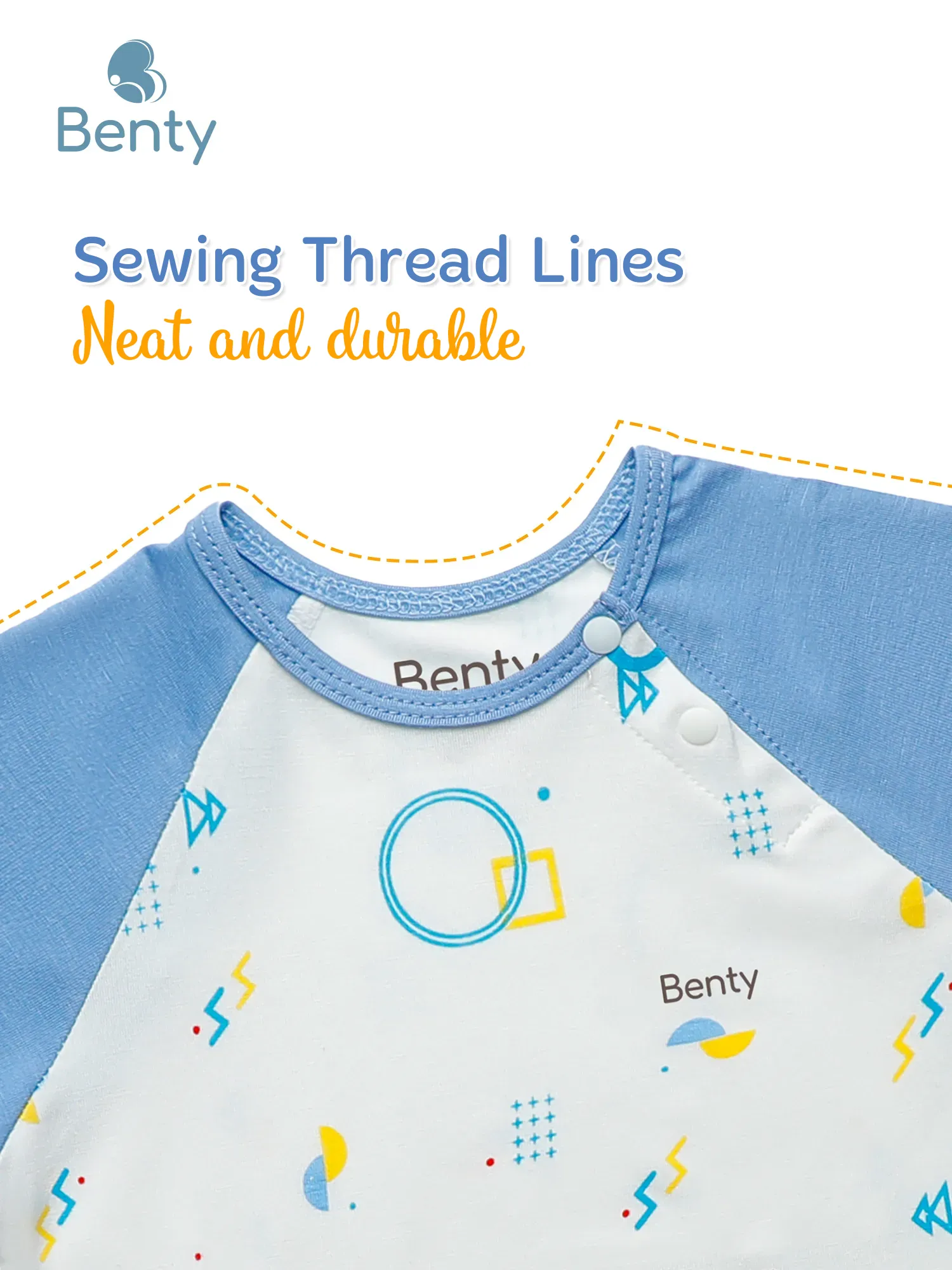 BENTY short sleeve top and long pants cross button set with prints