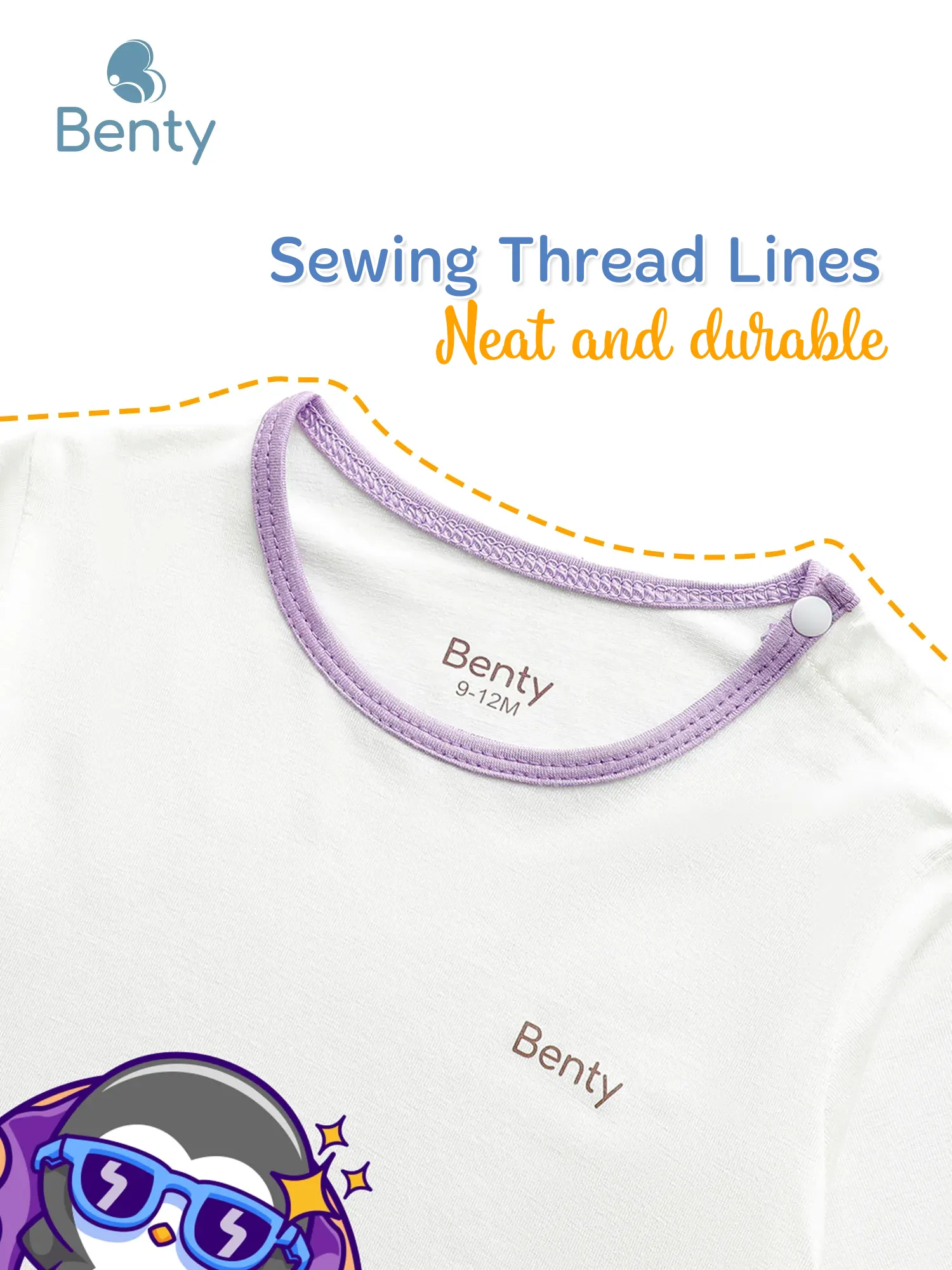 BENTY Cute print trim short set in soft, smooth fabric kids