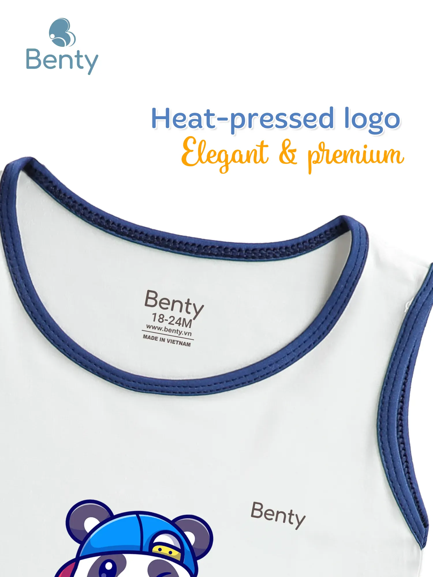 BENTY BT101 tank top set printed Panda-trimmed outfit