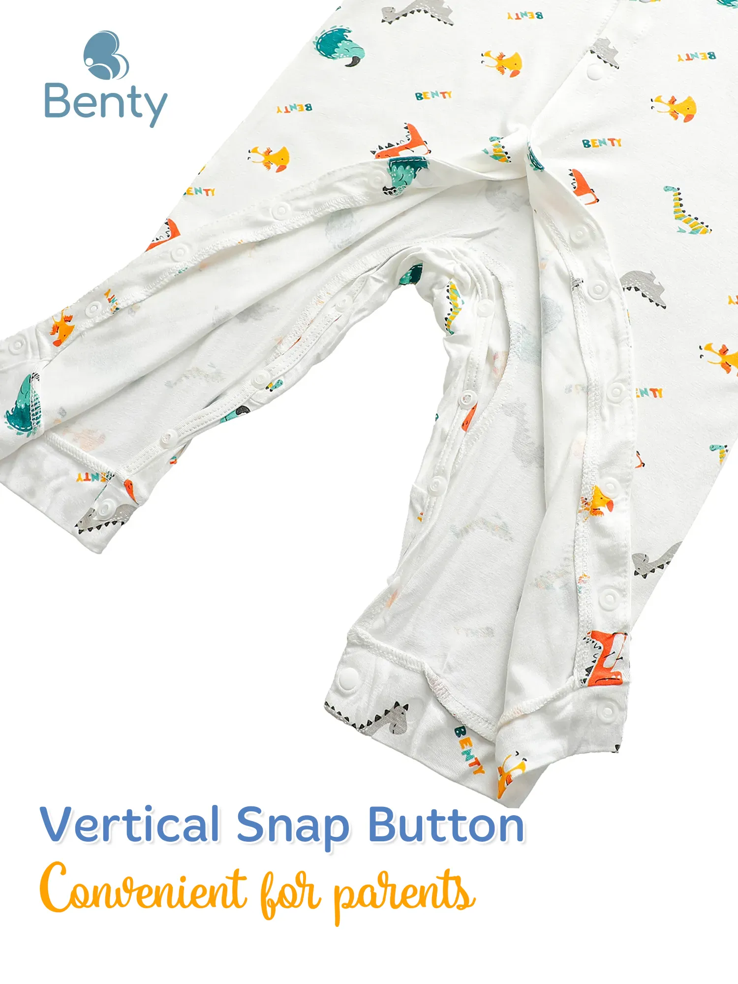 BENTY long-sleeved bodysuit with full print, cute design for babies