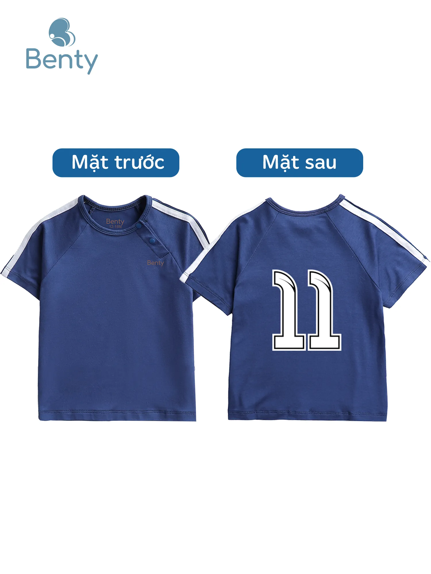 Bộ cộc tay cài chéo thể thao BENTY số 11 trắng, phong cách