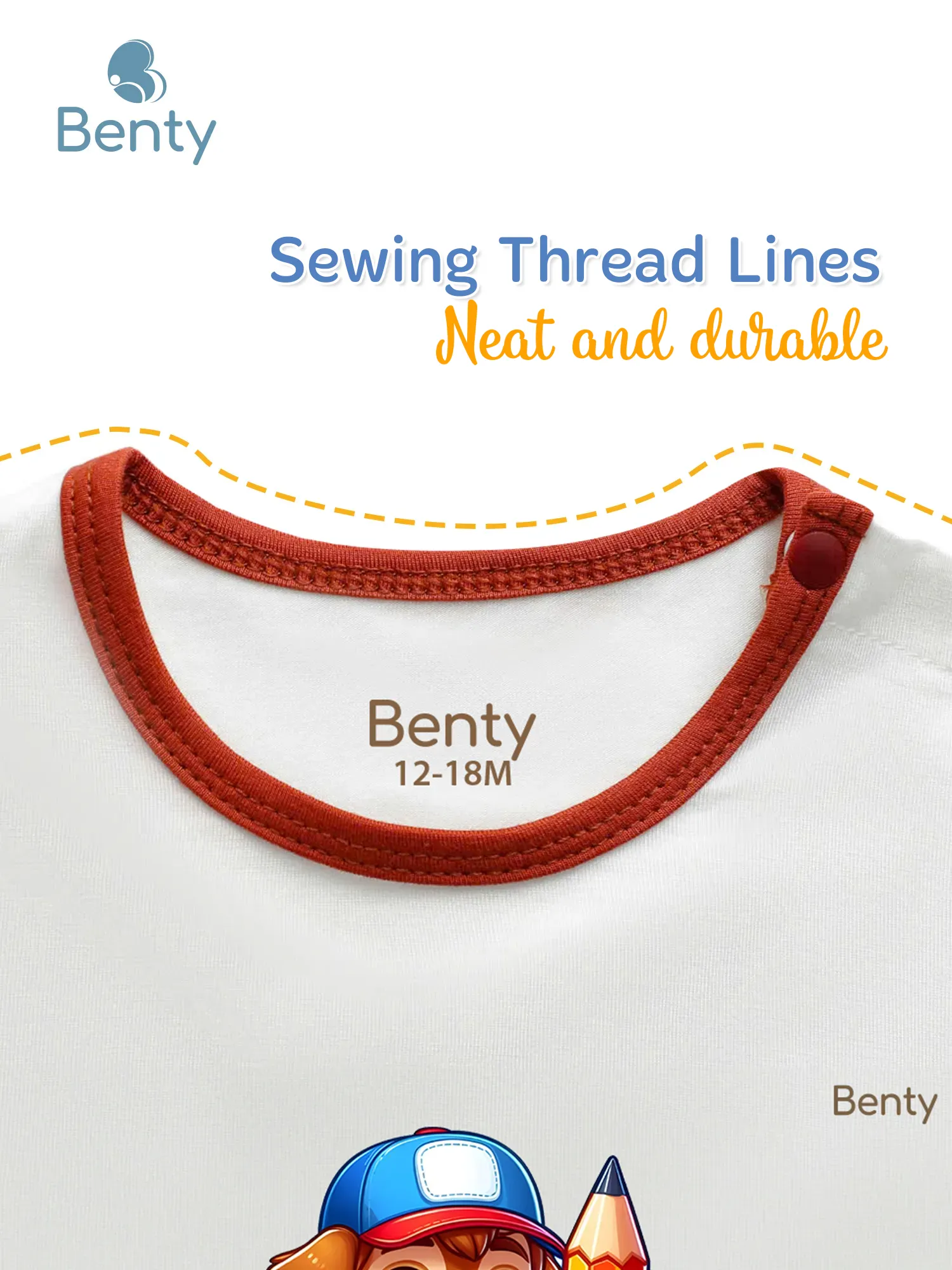 BENTY BT112 bordered shoulder button set, premium kidswear