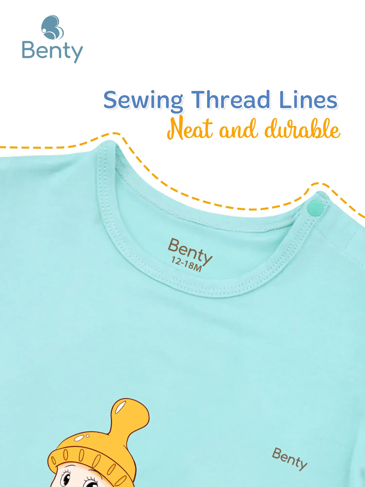 BENTY BT006 shoulder button short set, comfy for kids