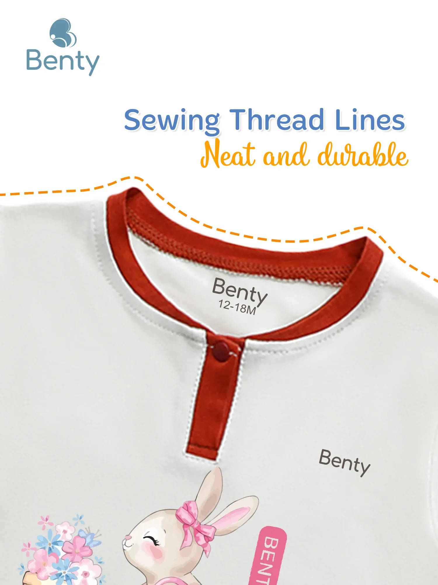 BENTY BT014 rabbit print polo style short sleeve set, skin friendly baby outfit