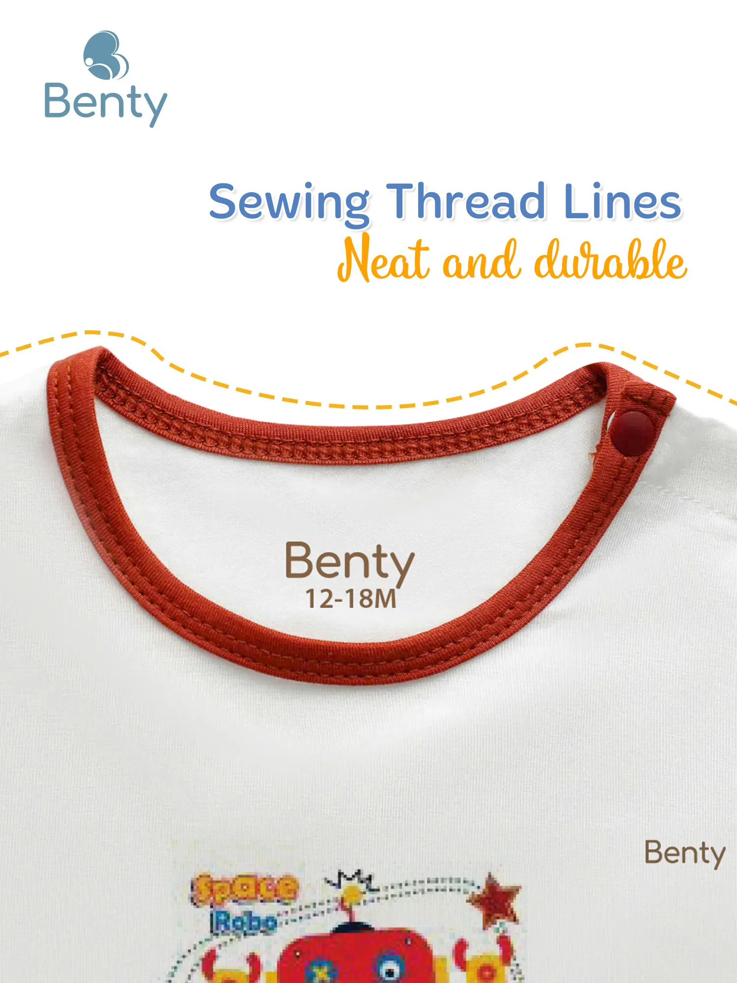 BENTY BT048 robot print shoulder button short sleeve set, outfit for kids