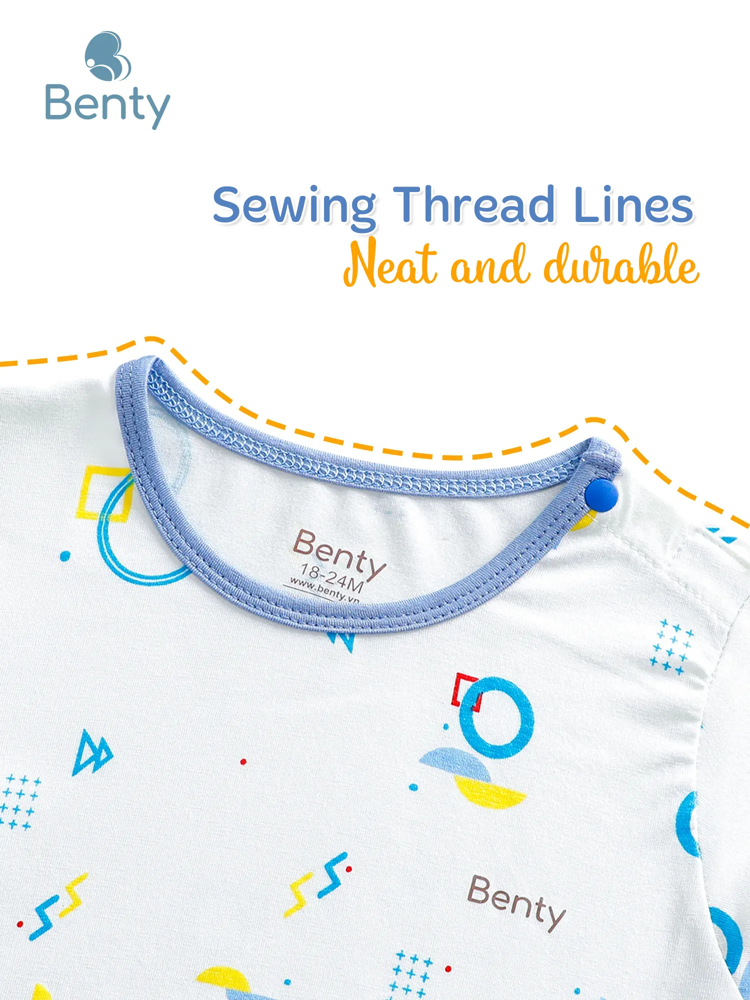 BENTY long set with shoulder buttons and shape-pattern