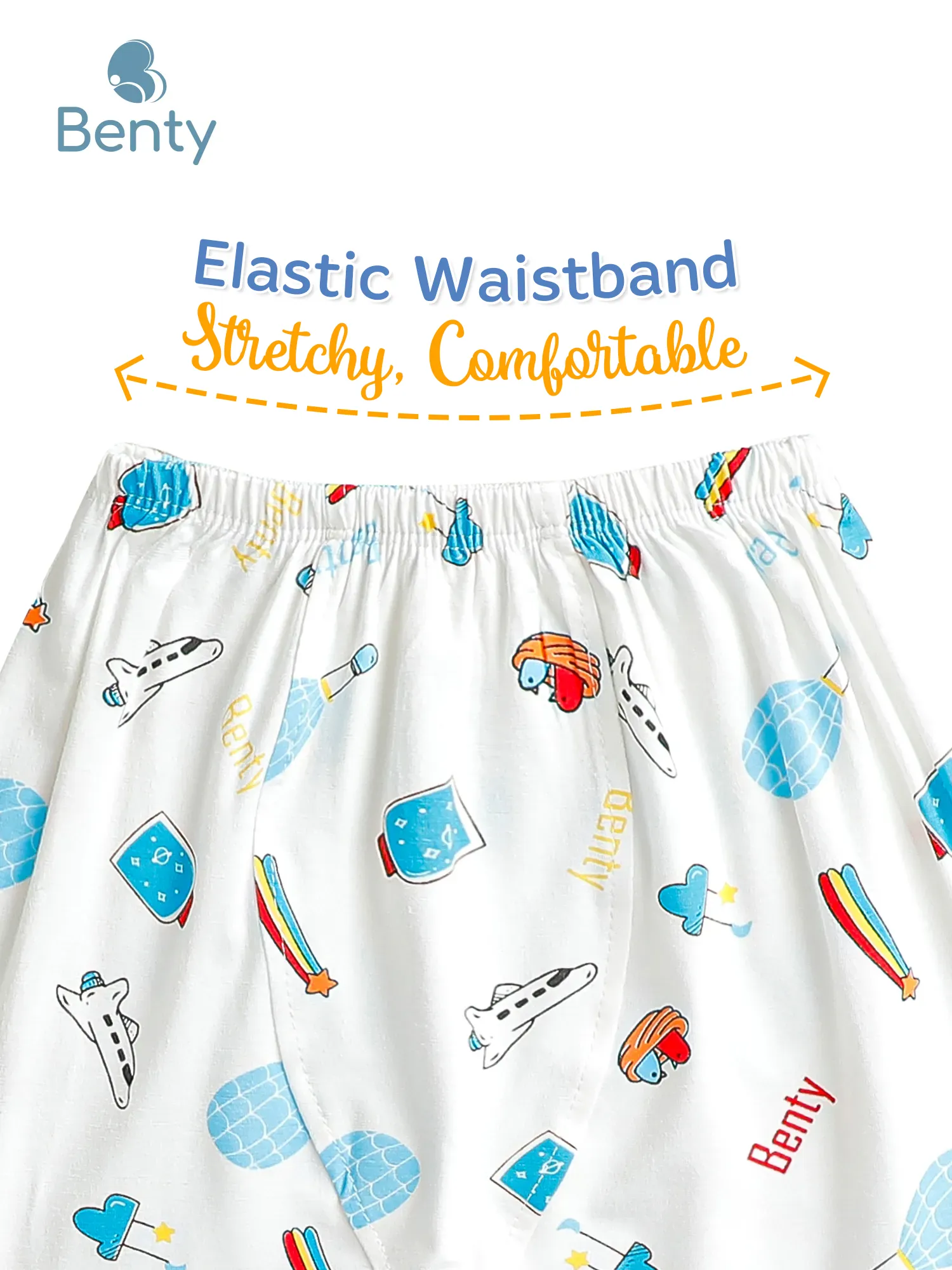 BENTY soft long-sleeve shoulder-button set with full print