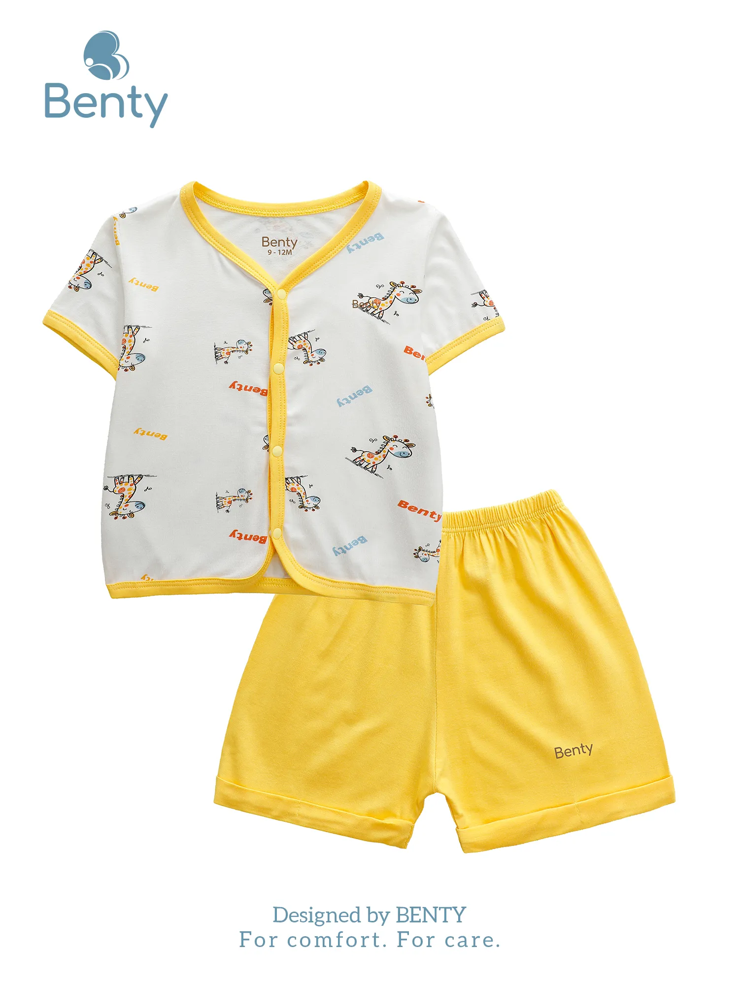 Bộ cộc tay cardigan phối họa tiết BENTY, chất liệu mịn mát