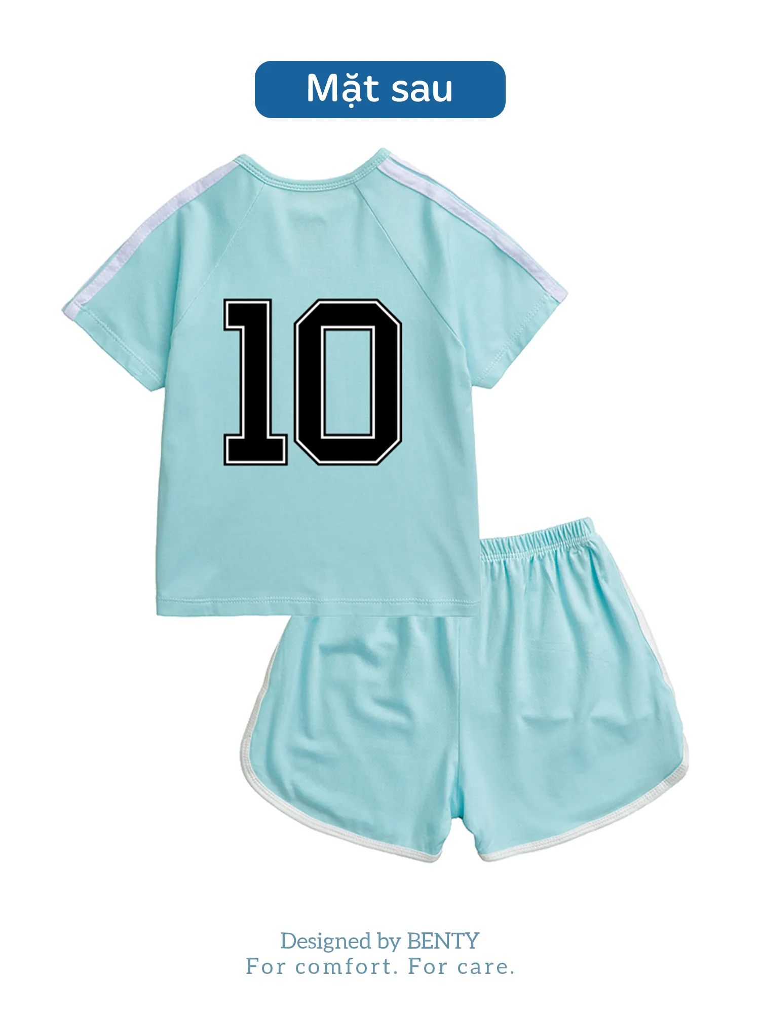 BENTY number 10 sporty button short sleeve set for kids
