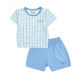 Bộ cộc tay cài vai phối caro BENTY dễ thương, thoáng mát