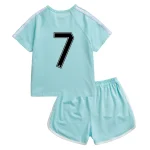 BENTY number 7 sporty short sleeve cross button set, premium fabric