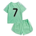 BENTY number 7 sporty short sleeve cross button set, premium fabric