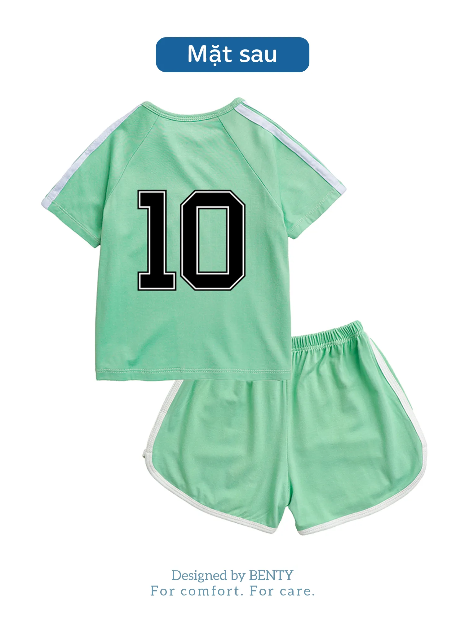 BENTY number 10 sporty button short sleeve set for kids