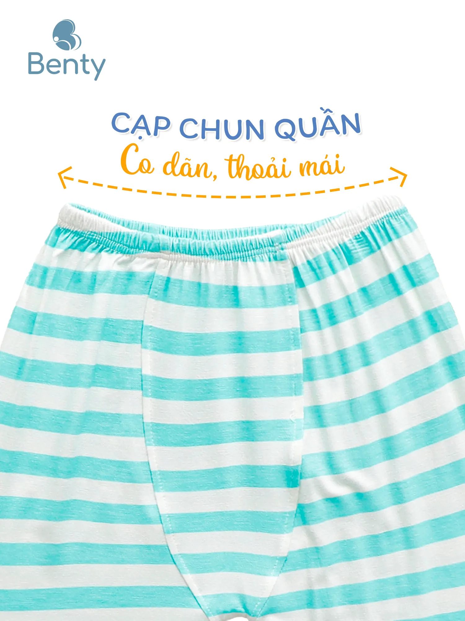 Dài cài vai sọc lớn BENTY chất vải an toàn cho làn da bé