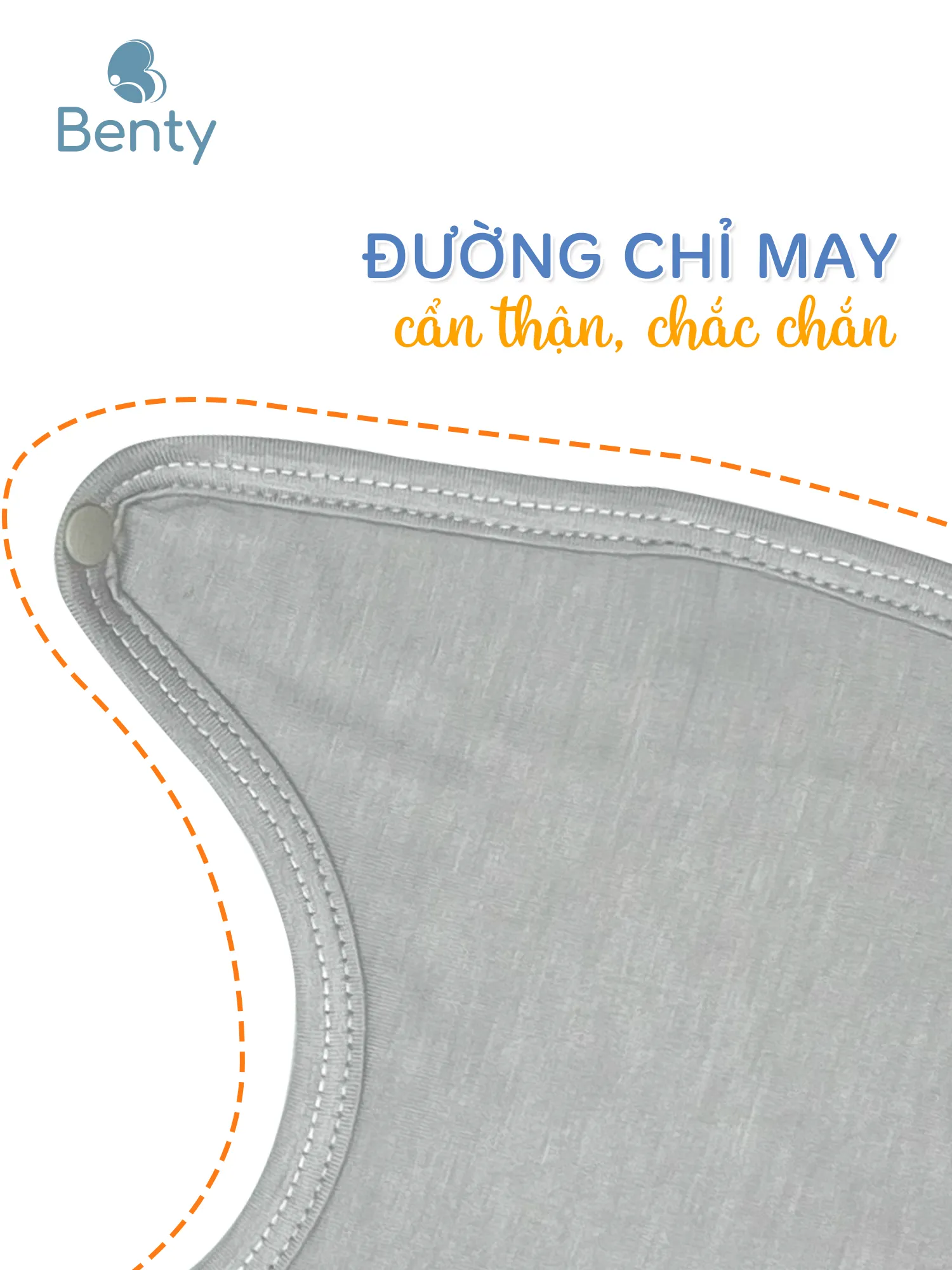 Yếm tập ăn BENTY 2 lớp trơn basic unisex, an toàn làn da bé