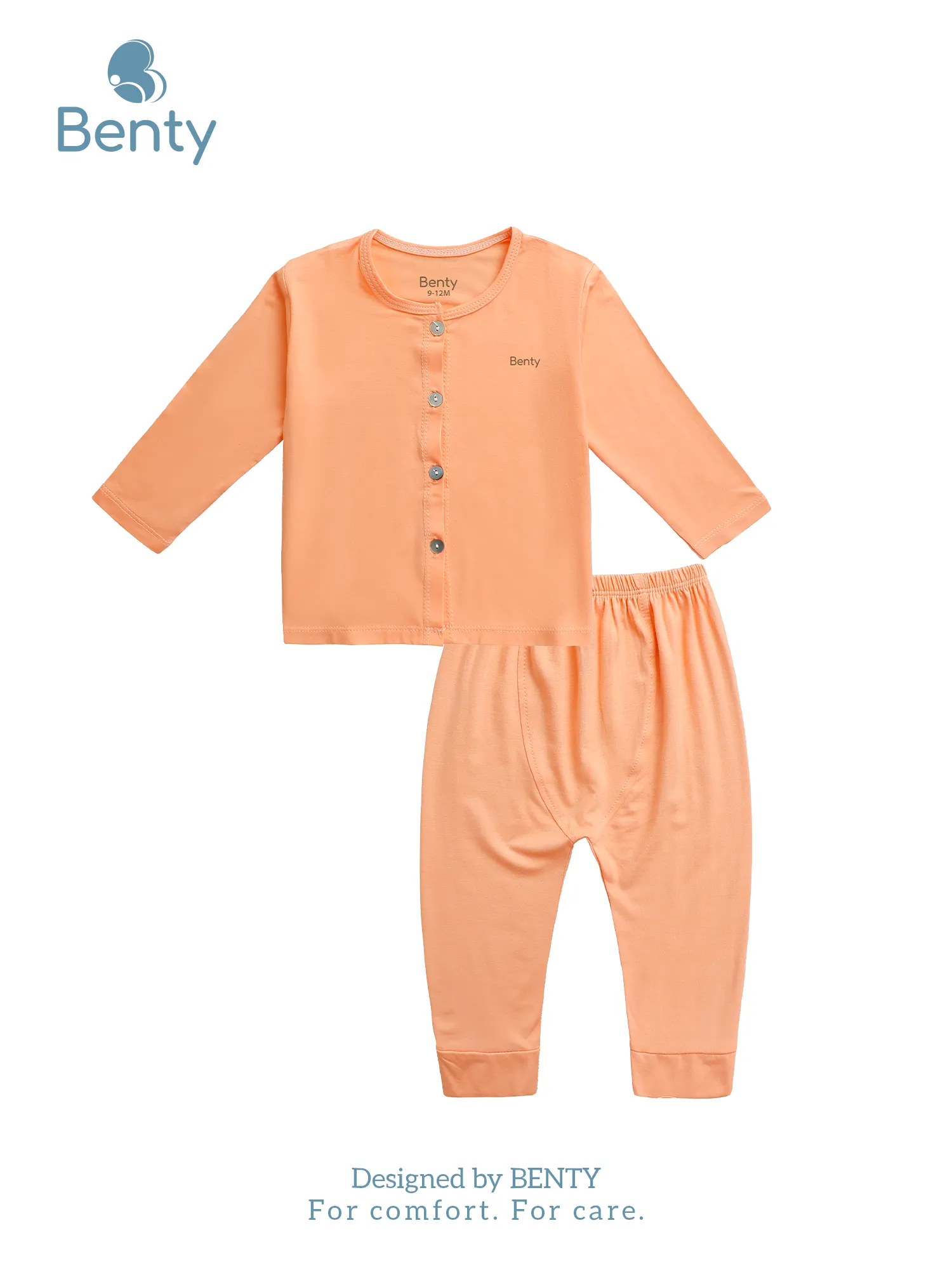 Dài tay cài thẳng trơn BENTY đồ bộ trẻ em mềm mịn mát