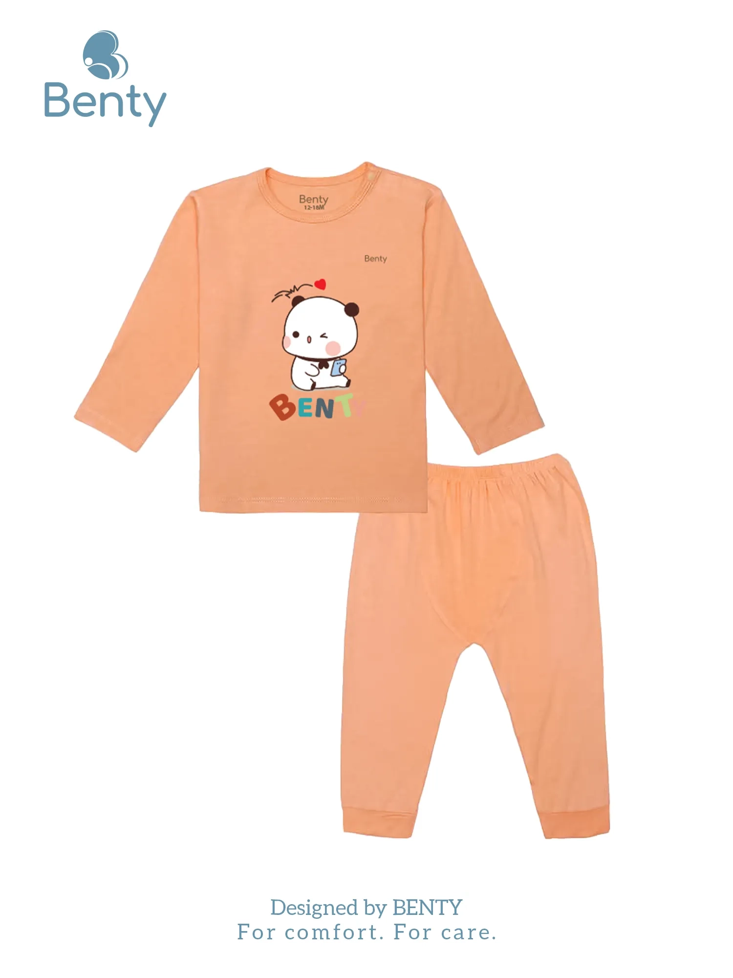 BENTY BT008 Adorable Baby Long-Sleeve Shoulder-Snap Set