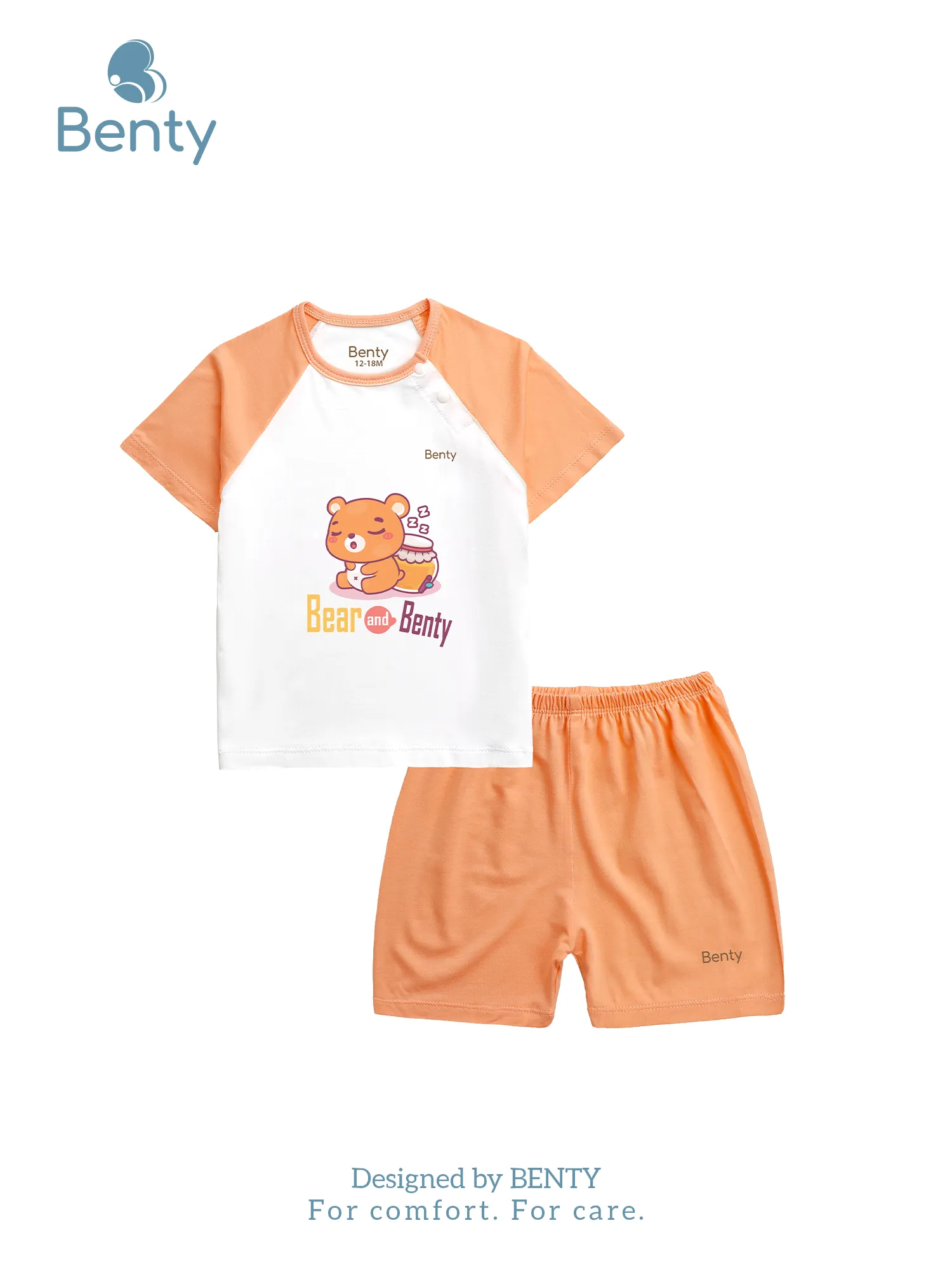 Bộ cộc tay cài chéo in Bear BT010 BENTY, đồ trẻ em cao cấp