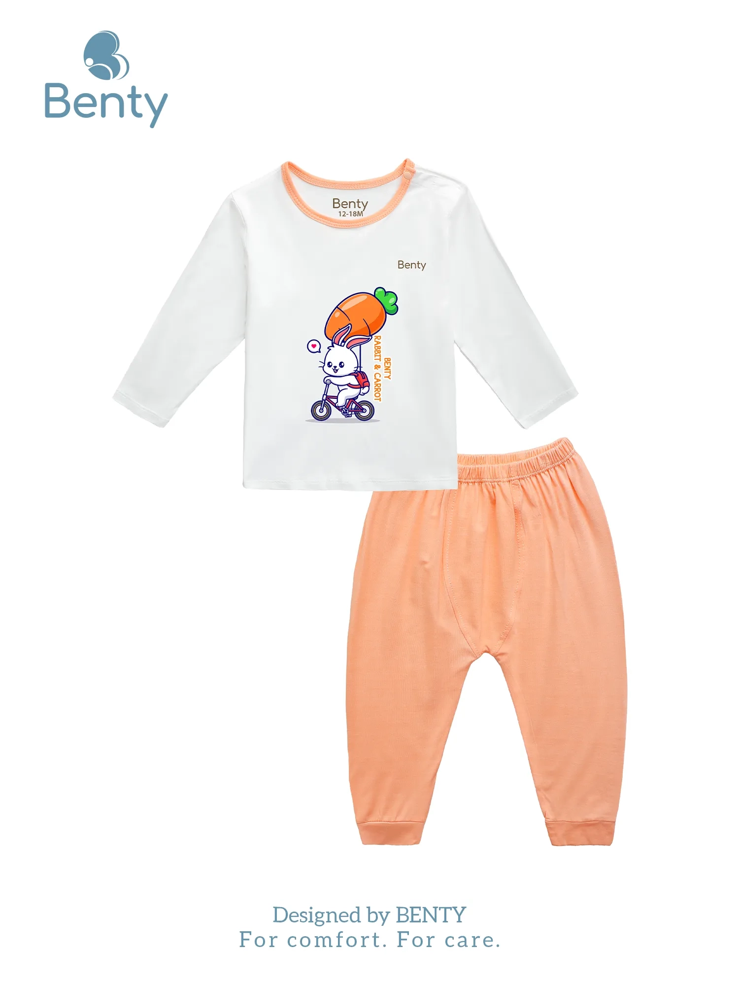 BENTY BT075 Long-Sleeve Shoulder-Snap Set with Trim