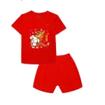 Bộ cộc tay cài vai BT067 in rồng BENTY,đồ bộ bé cao cấp