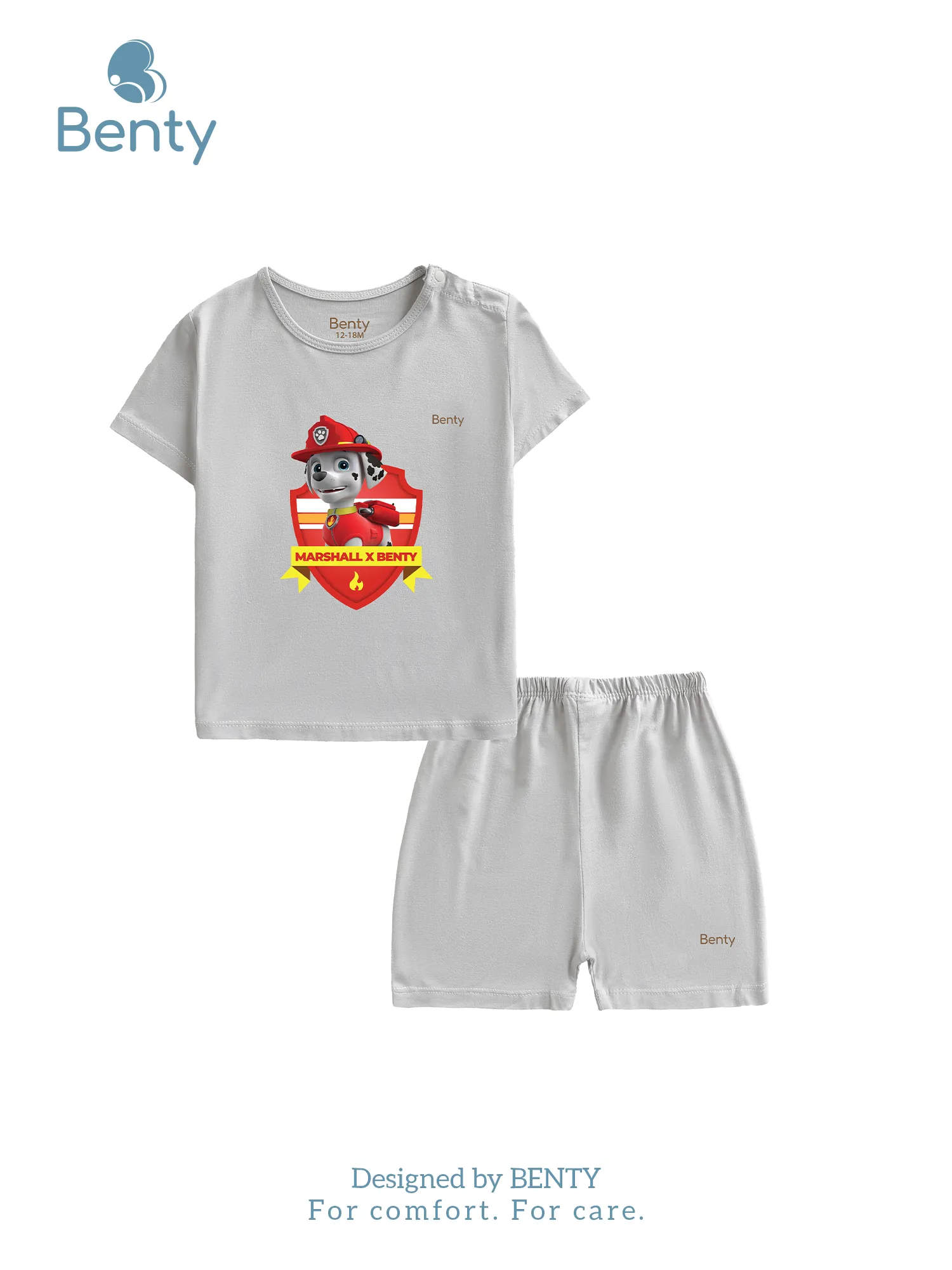 Bộ cộc tay cài vai in Paw Patrol BENTY,set quần áo bé cao cấp