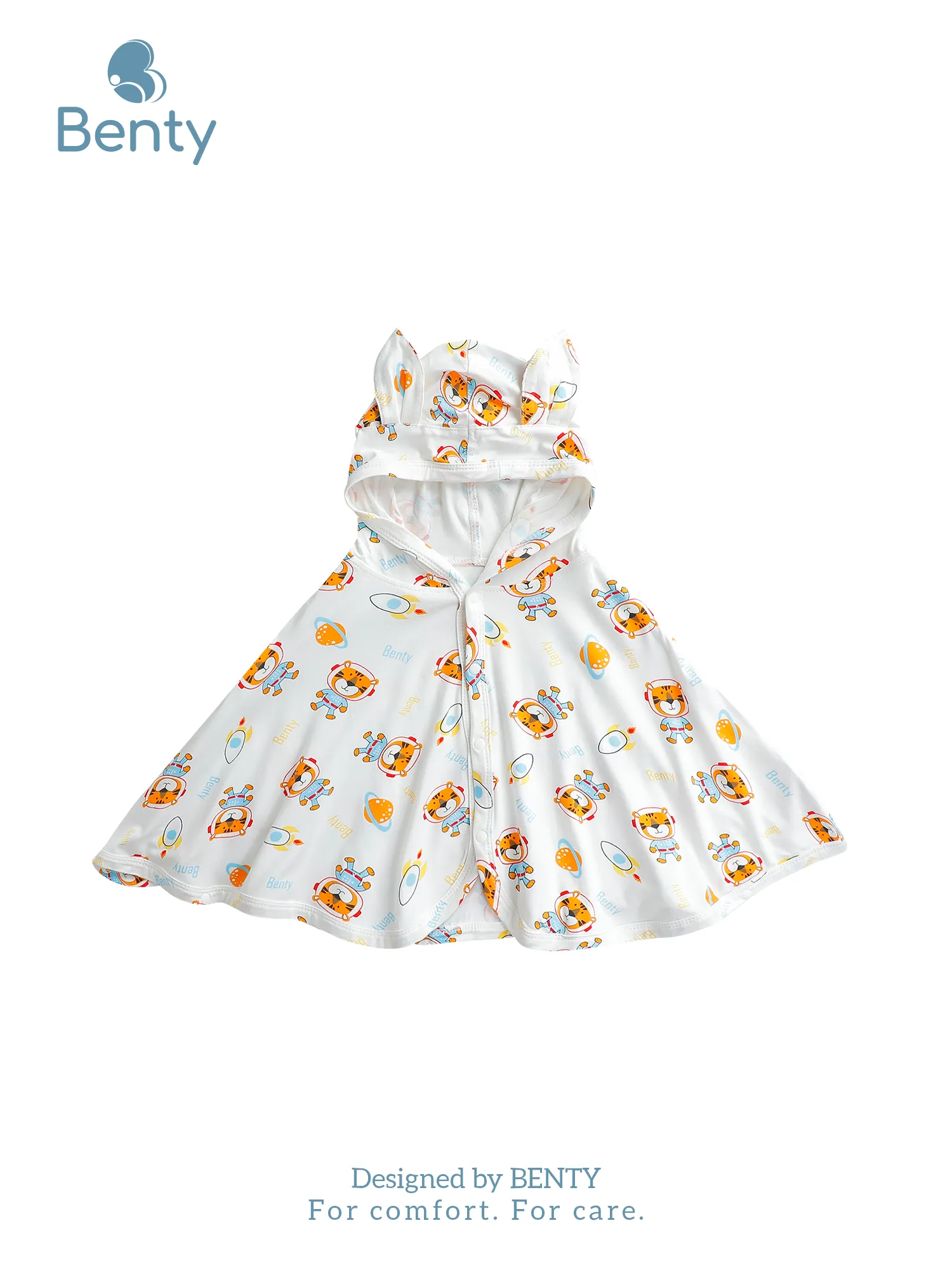 BENTY patterned sun protection cloak for kids, soft fabric