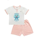 Bộ cộc tay cổ trụ in BT040 BENTY dễ thương, chất mềm mát