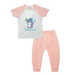 BENTY BT106 short sleeve top and long pants set cross button