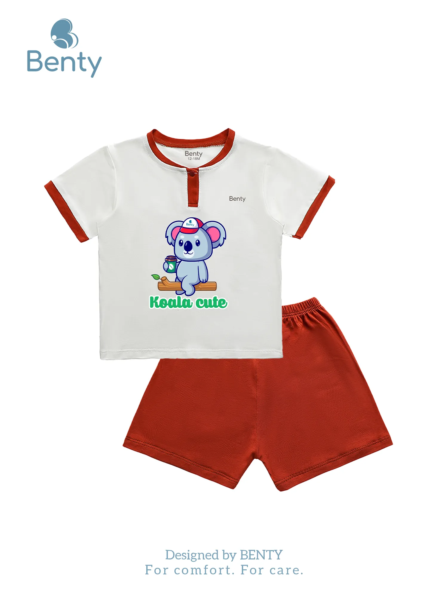 Bộ cộc tay cổ trụ BENTY in gấu BT105,bộ đồ trẻ em cao cấp