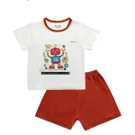 Bộ cộc tay cài vai viền in Robot BT048 BENTY, bộ đồ cho bé