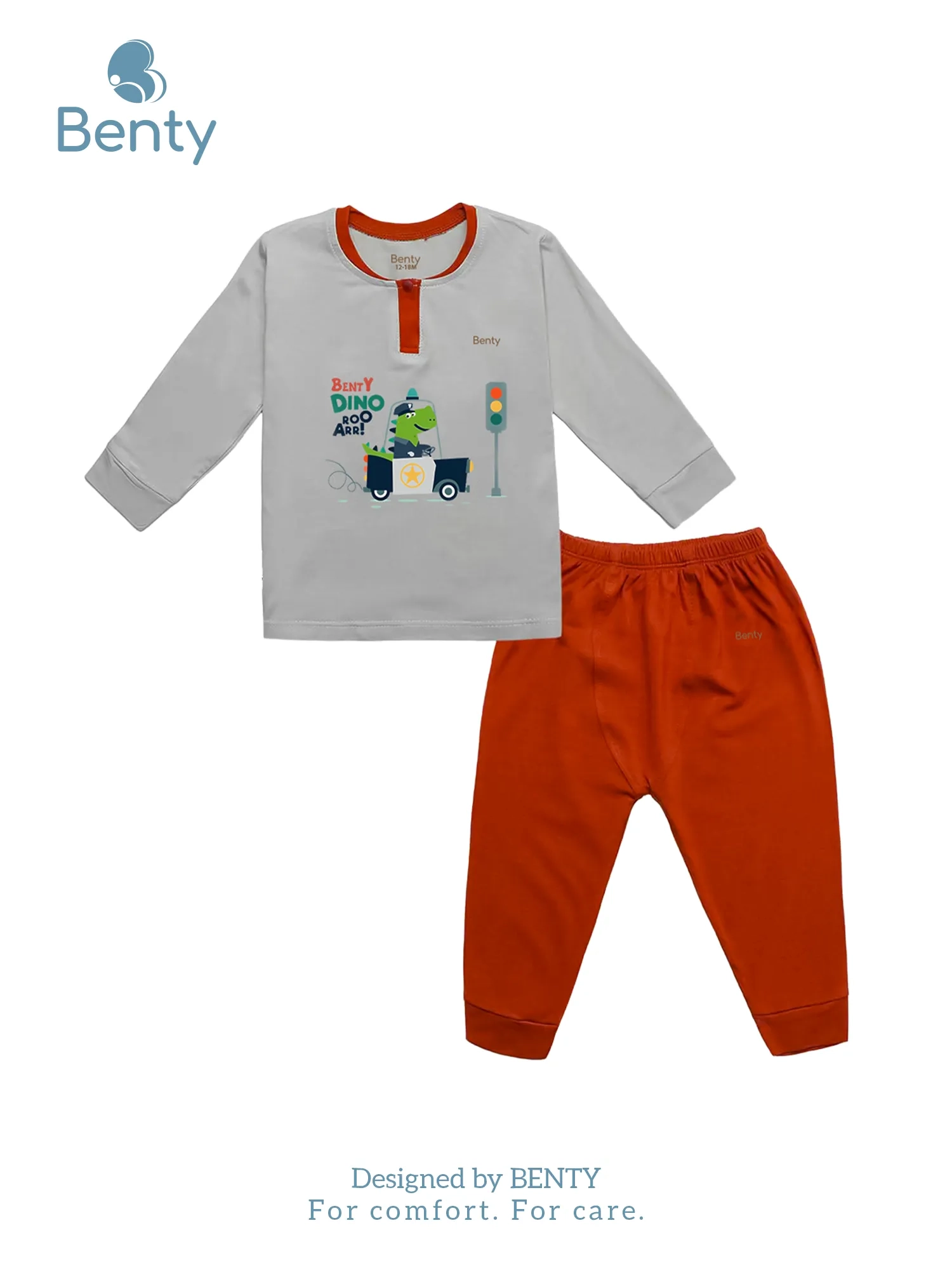 Dài cổ trụ phối xám BT053 BENTY vải mềm mịn kháng khuẩn