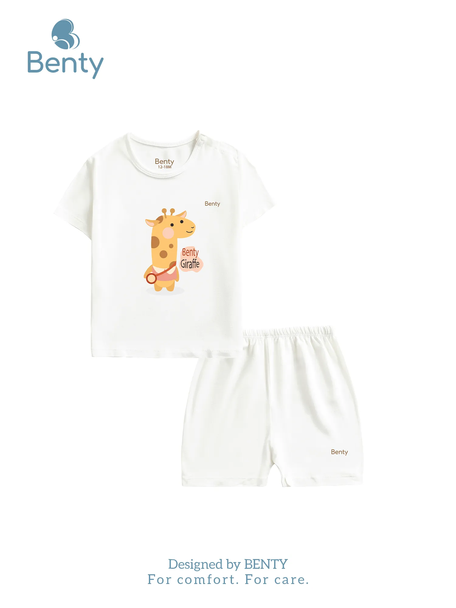 Bộ cộc tay cài vai in hươu BENTY BT003,quần áo trẻ em mềm mịn