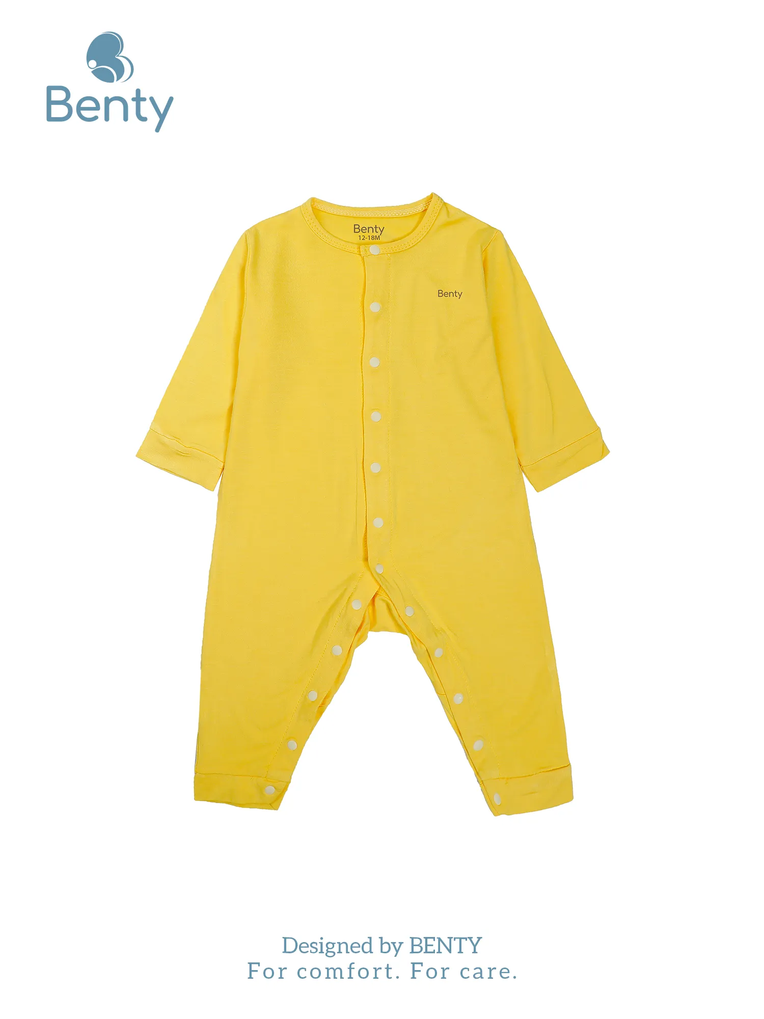 BENTY long-sleeved bodysuit, plain basic style, soft, smooth fabric