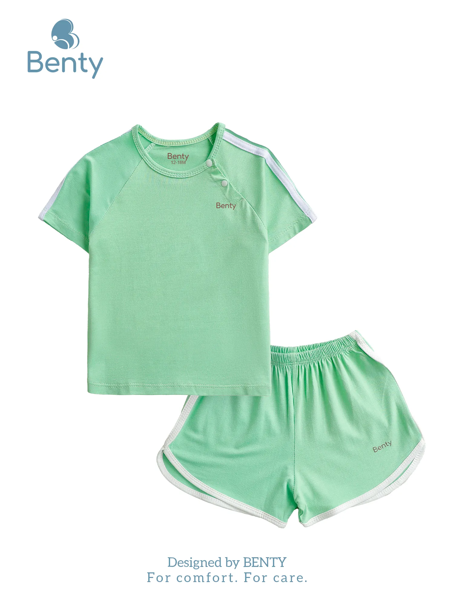 BENTY basic sporty short sleeve cross button set, kids outfit