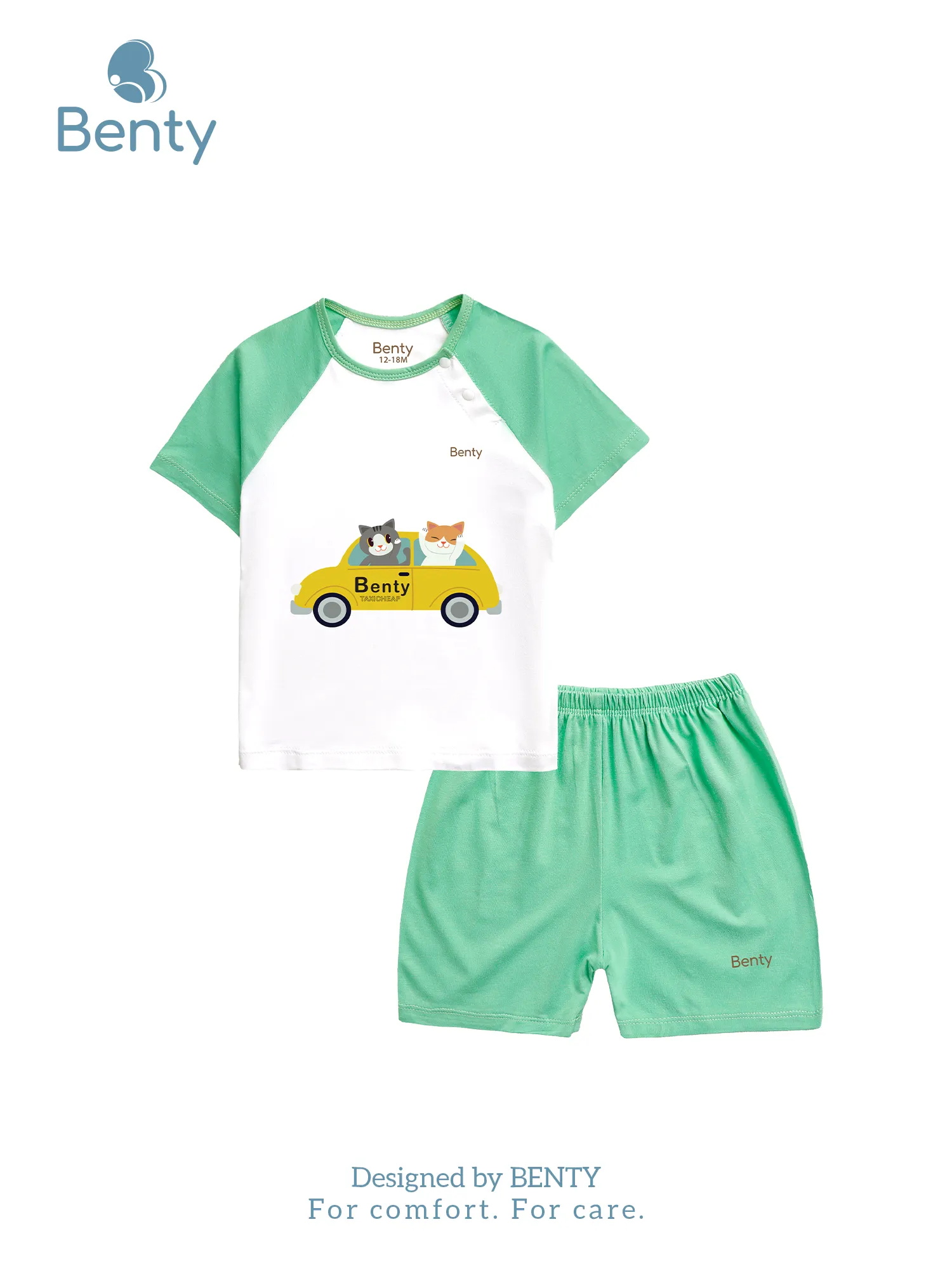 BENTY BT019 short sleeve cross button set, soft and smooth fabric